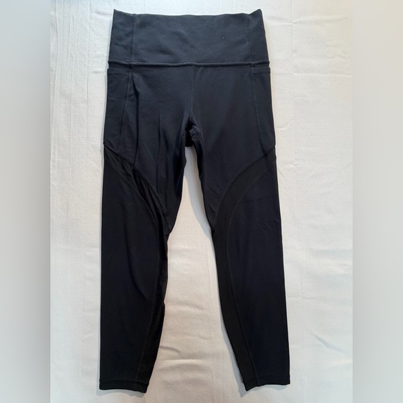 Athleta Black Salutation Mesh High Rise Legging Sz S Gorpcore, Minimalist - Picture 2 of 7